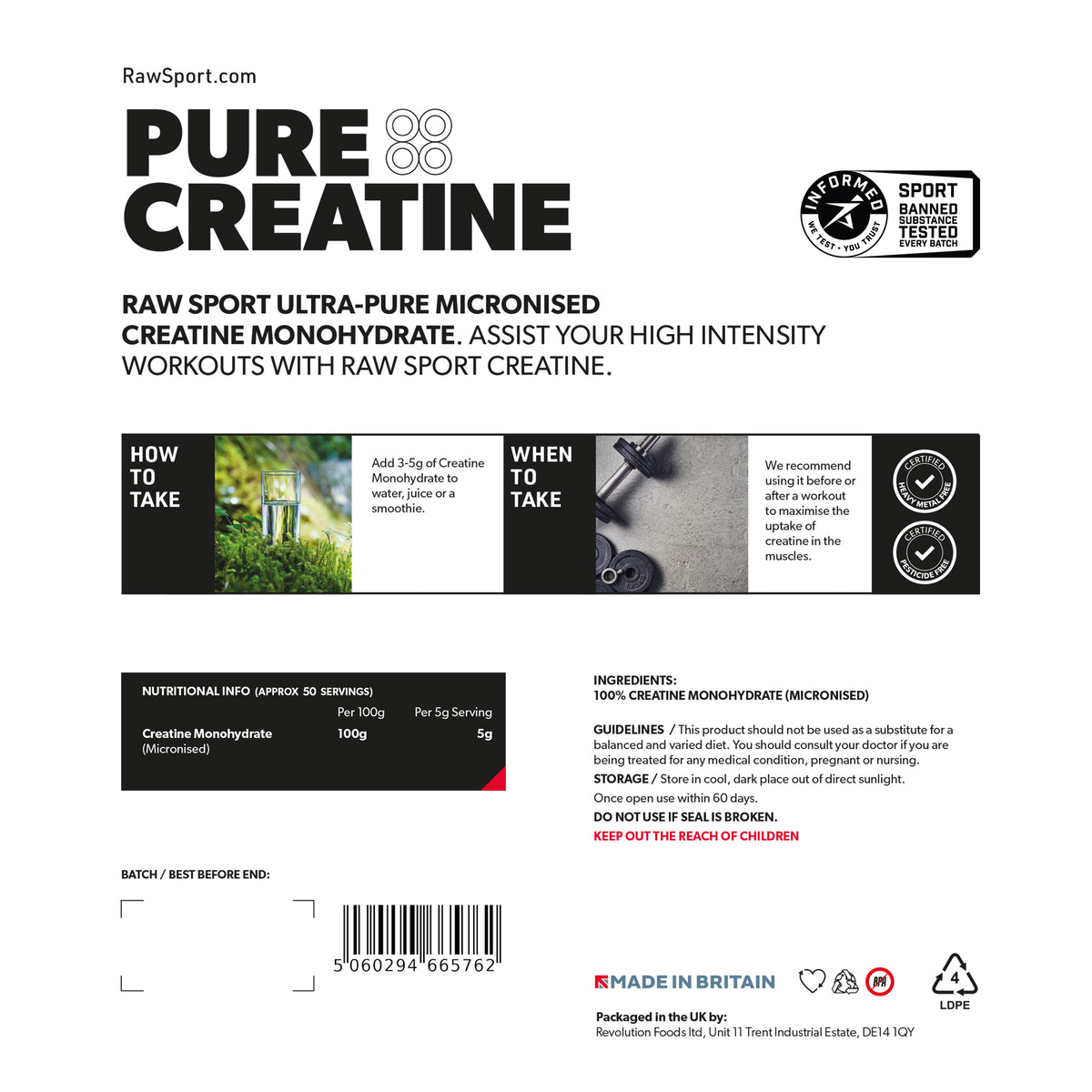 Vegan Friendly Creatine Monohydrate