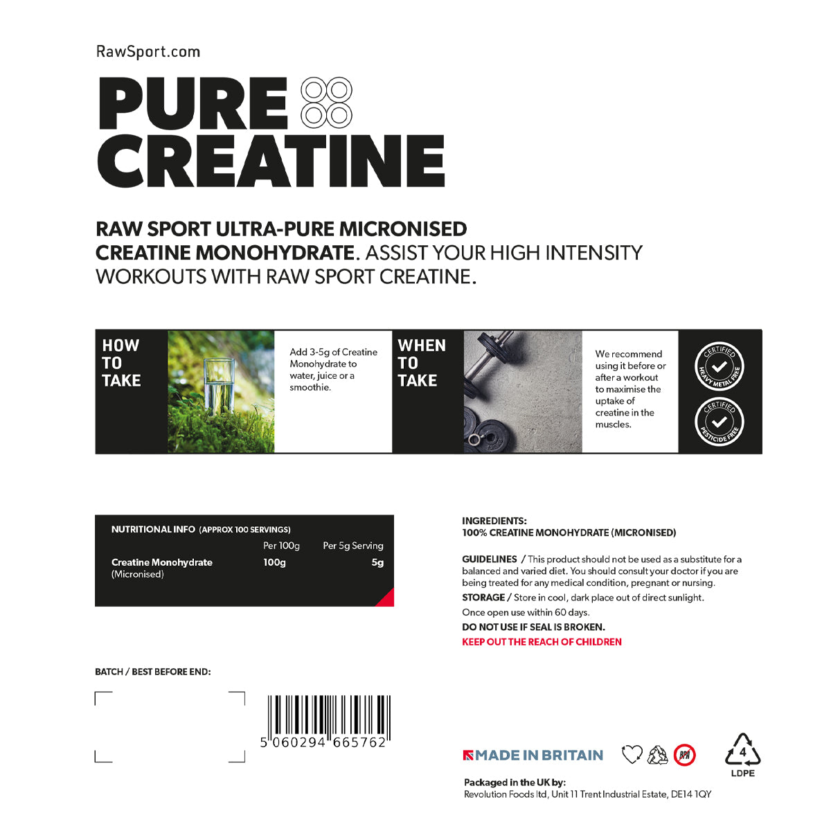 Vegan Friendly Creatine Monohydrate
