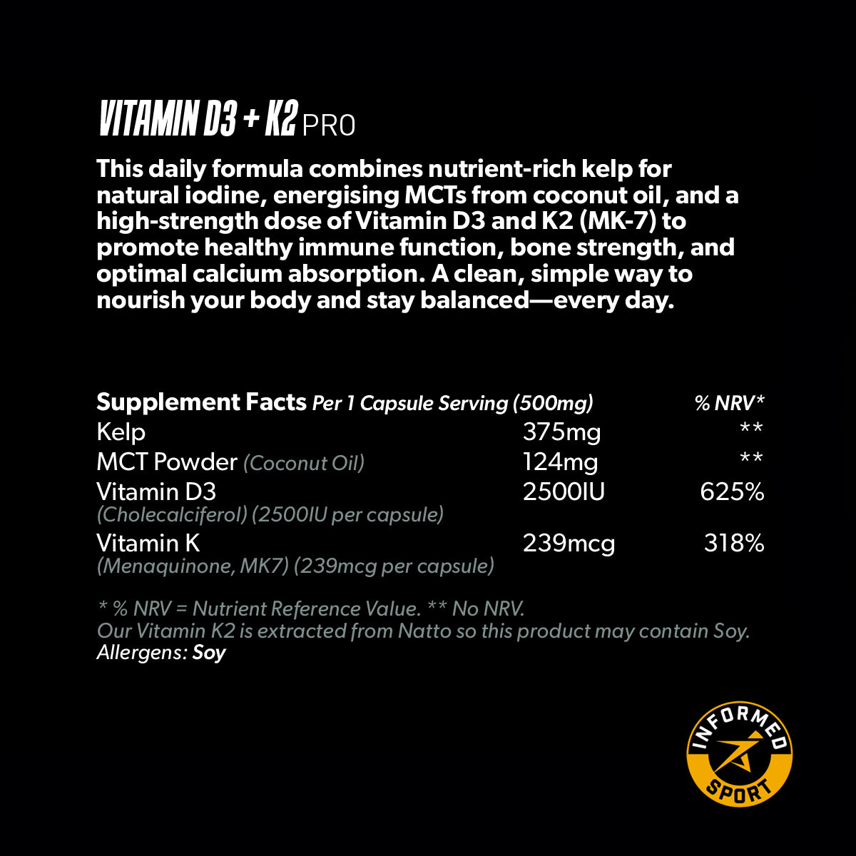Vitamin D3 + K2 Pro | Informed Sport